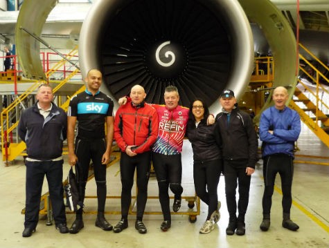 Sky Ride Leaders touring a Monarch hangar