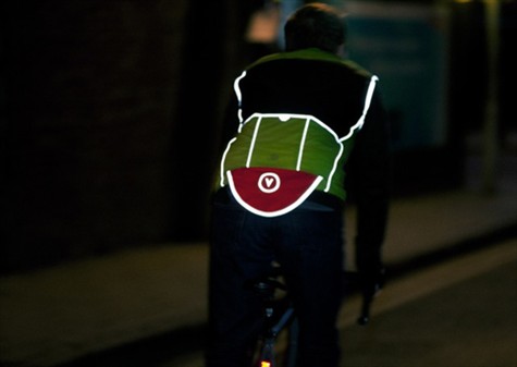 Reflective jacket for cycling at night