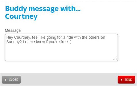 Messaging your cycling buddies