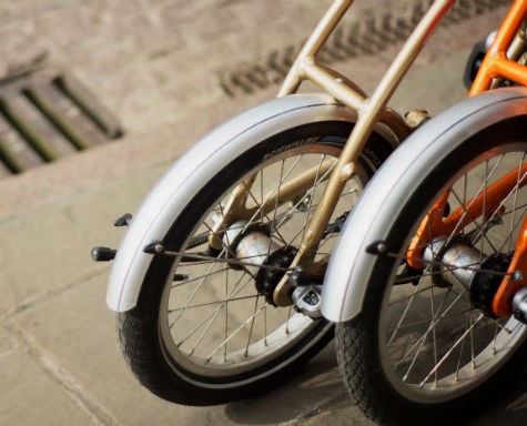 Bike wheels in street