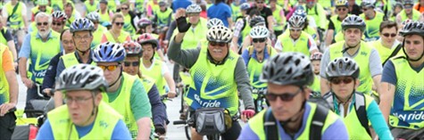 People riding bikes