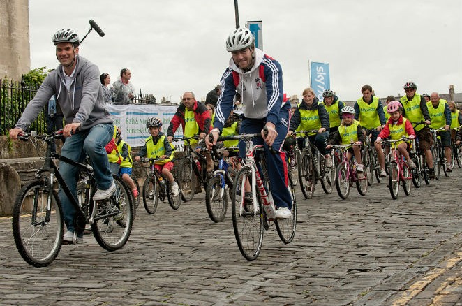 Gethin Jones and Liam Philips lead off at Sky Ride Bath 2011 Sky Ride Bath