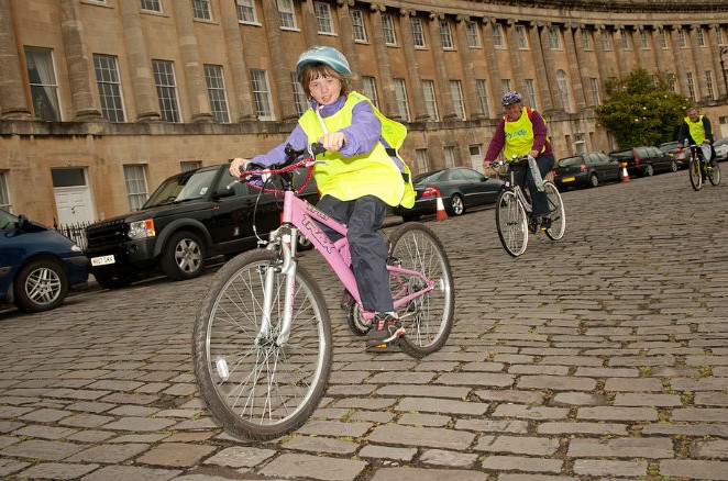 On the cobbles at Sky Ride Bath 2011 Sky Ride Bath
