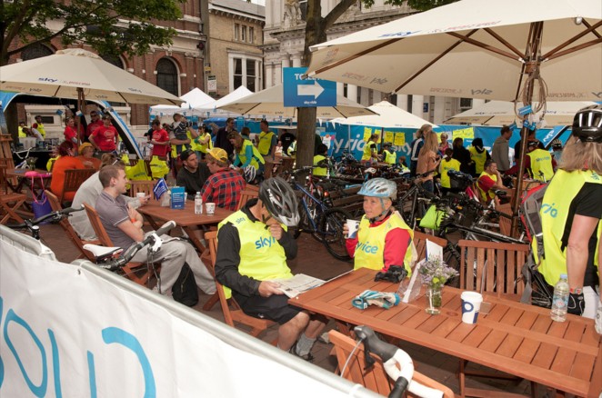 At the Bike Cafe at Sky Ride Ipswich 2011 Sky Ride Ipswich